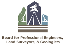 'Board of Professional Engineers, Land Surveyors, and Geologists' logo