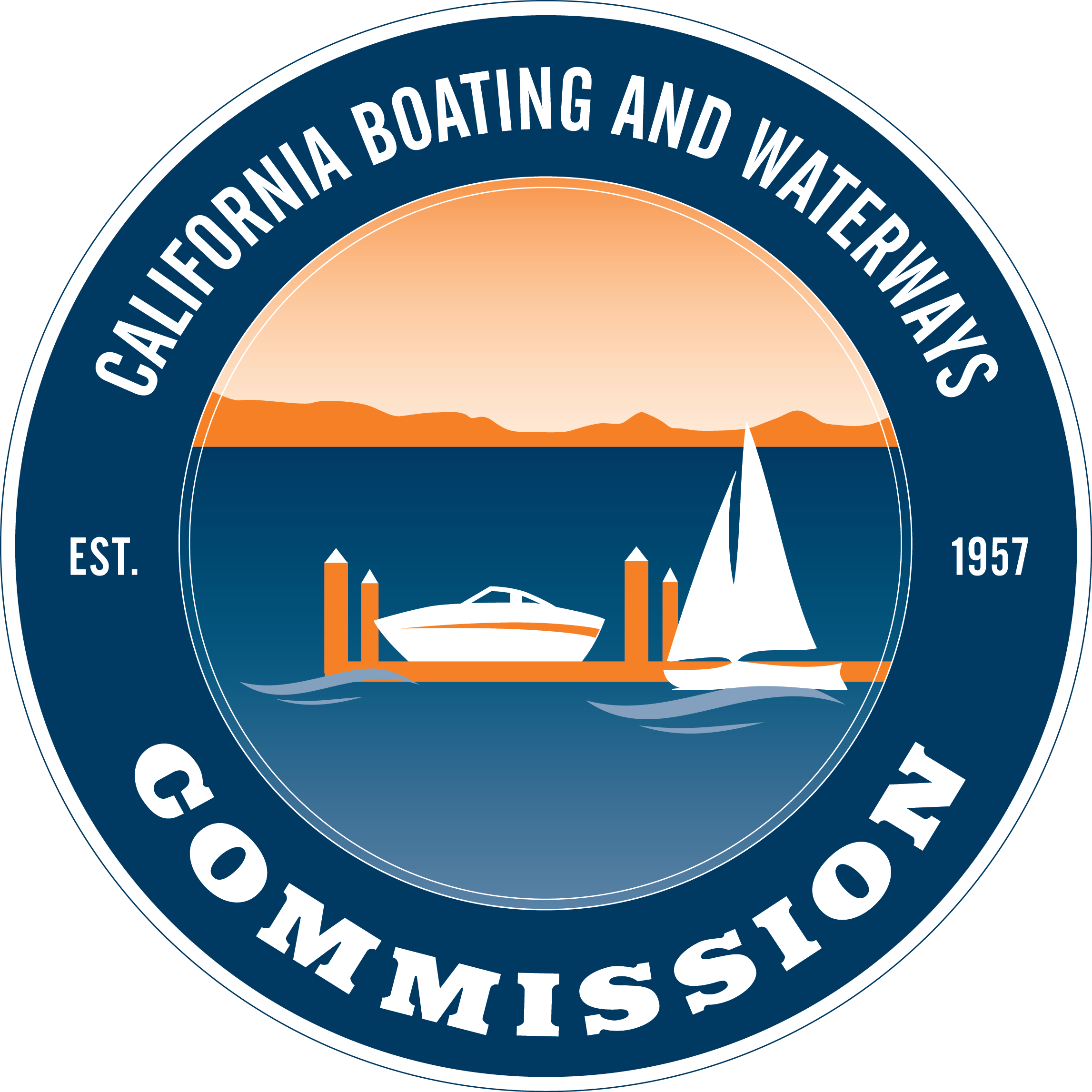 'California Boating and Waterways Commission' logo